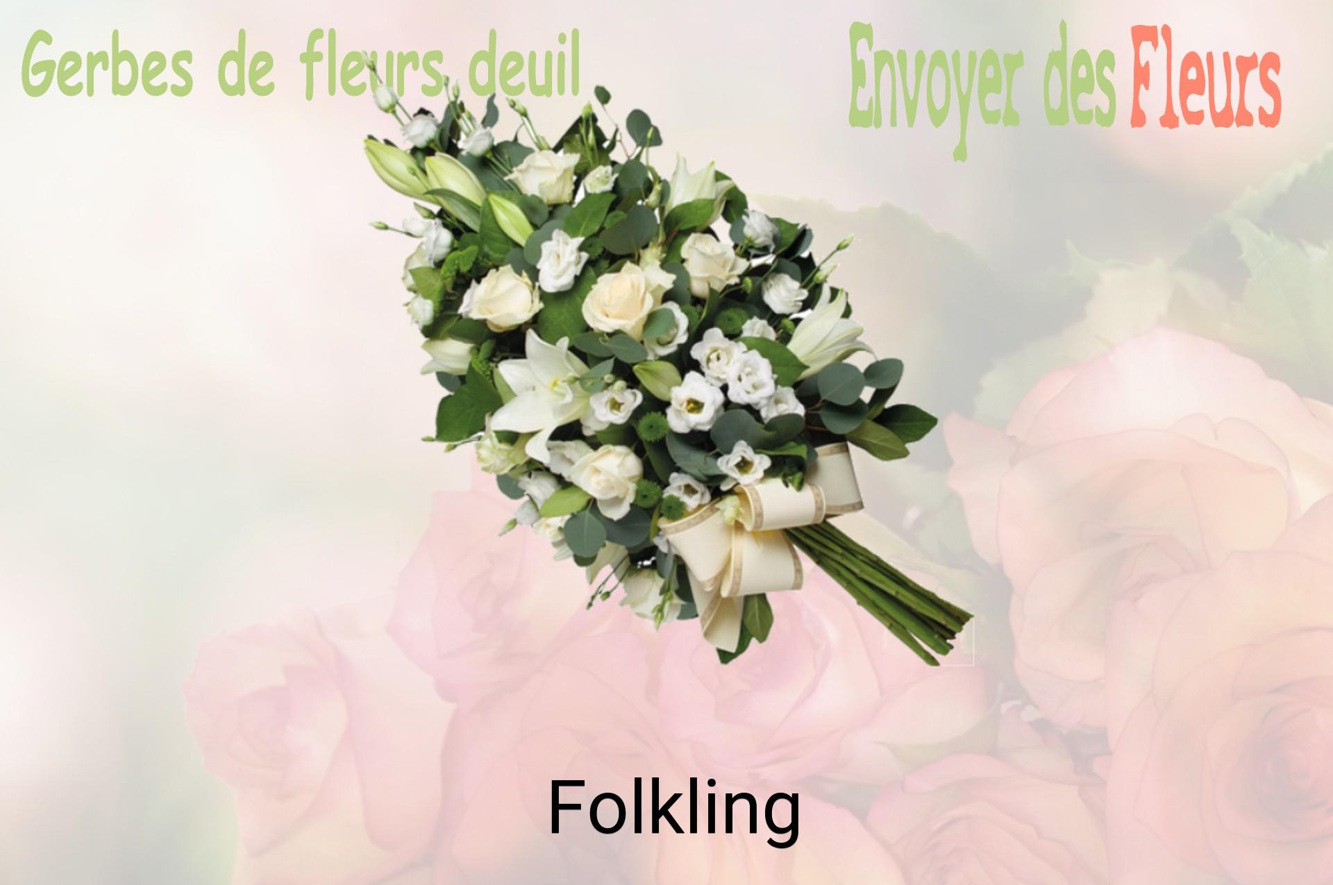 Gerbe de fleurs de deuil livrée à Folkling